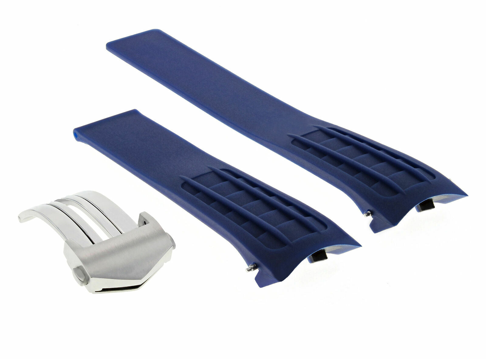 22MM RUBBER STRAP BAND CLASP FOR TAG HEUER CARRERA SLR CAG2111.FT6009 WATCH BLUE