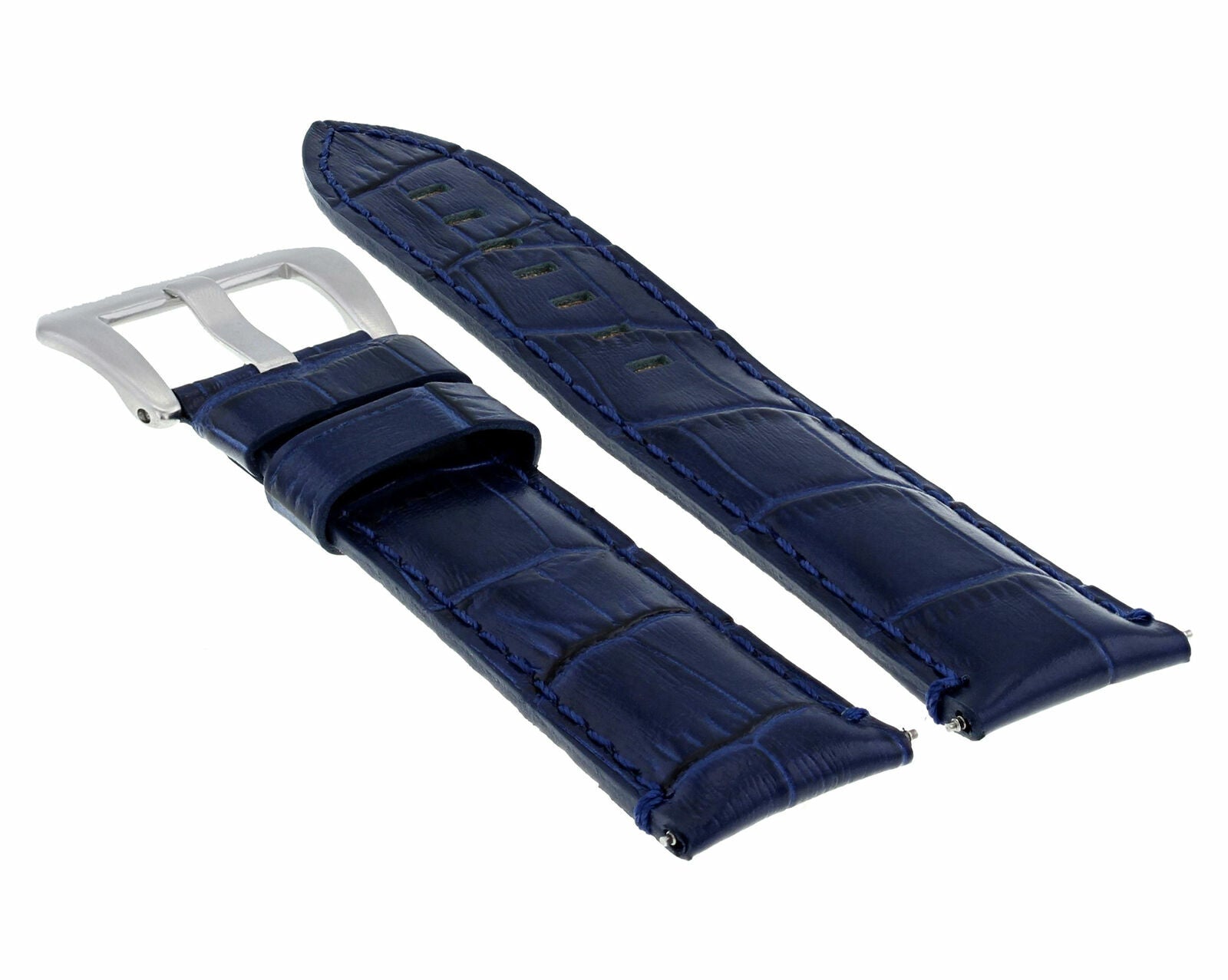 24MM LEATHER WATCH BAND STRAP FOR BREITLING NAVITIMER, CHRONOMAT BENTLEY BLUE