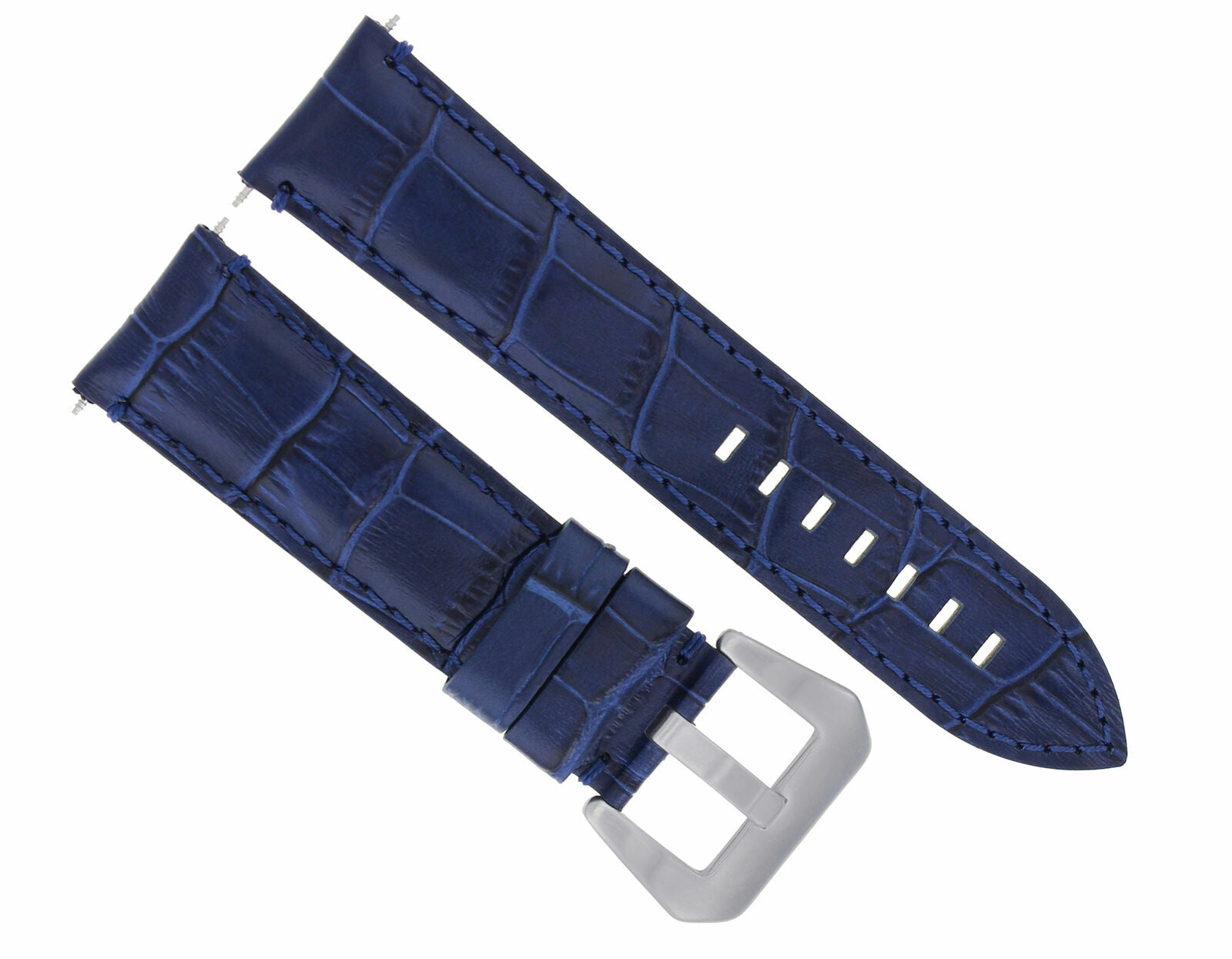 24MM LEATHER WATCH BAND STRAP FOR BREITLING NAVITIMER, CHRONOMAT BENTLEY BLUE