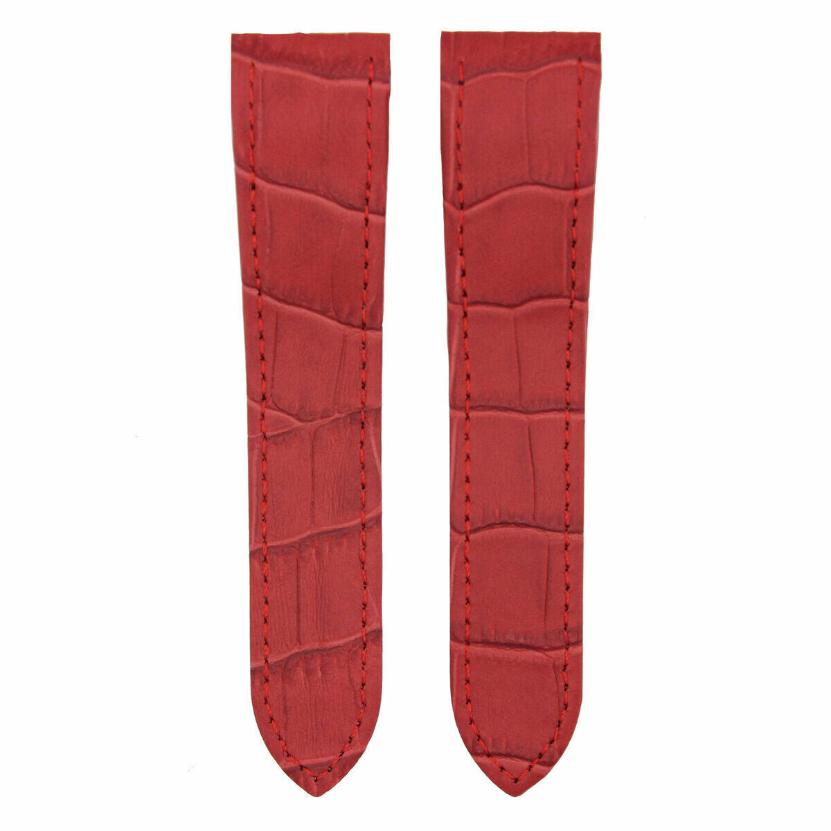 24.5MM LEATHER STRAP BAND ALLIGATOR GRAIN FOR CARTIER SANTOS 100 CHRONOGRAPH RED