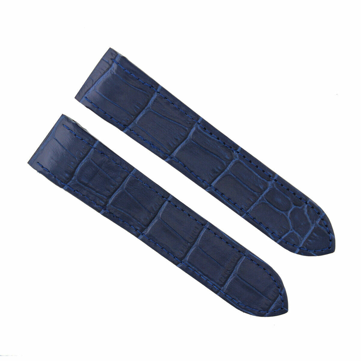 24.5MM LEATHER STRAP BAND ALLIGATOR GRAIN FOR CARTIER SANTOS 100 XL CHRONO BLUE