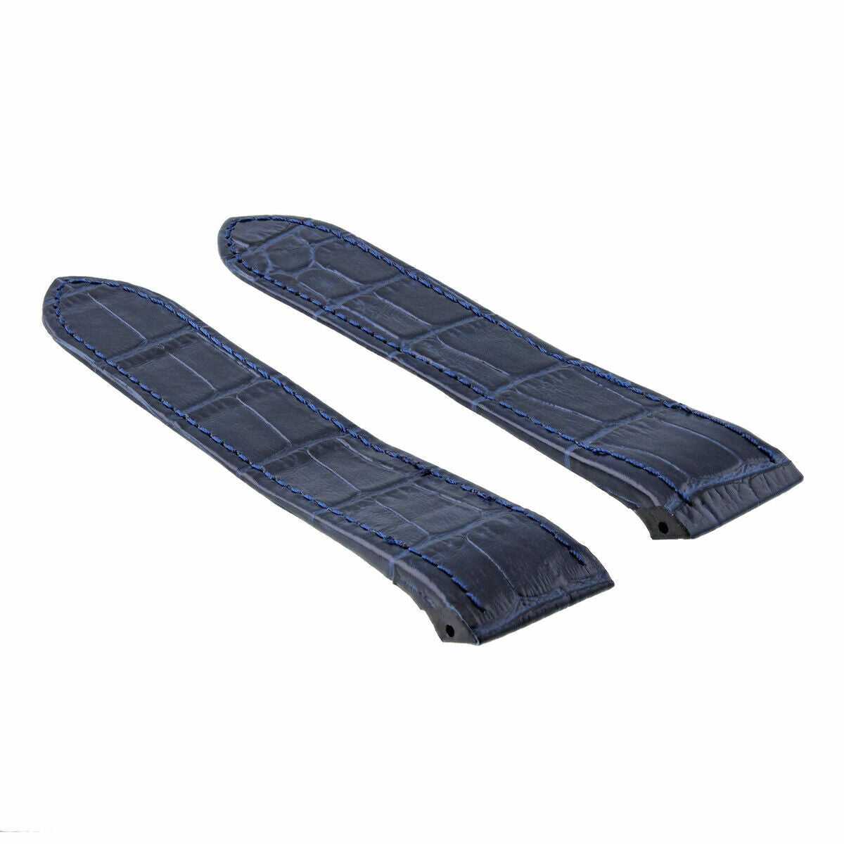 24.5MM LEATHER STRAP BAND ALLIGATOR GRAIN FOR CARTIER SANTOS 100 XL CHRONO BLUE
