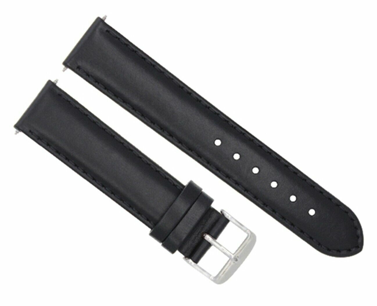 18MM  SMOOTH LEATHER WATCH STRAP BAND FOR IWC PILOT PORTUGUESE TOP GUN BLACK