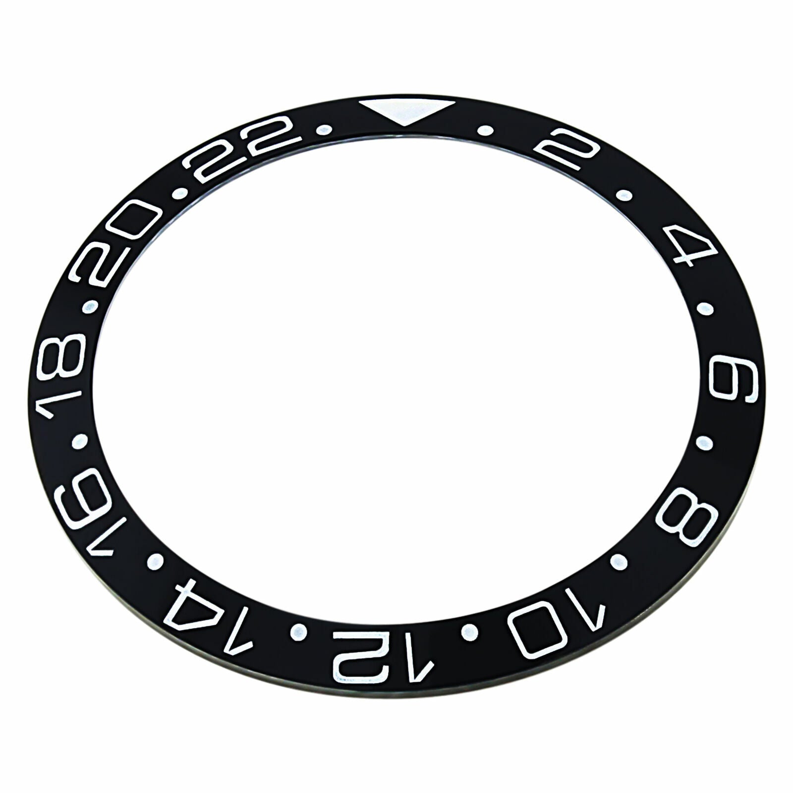 BEZEL INSERT CERAMIC FOR 40MM INVICTA 8926 GMT PRO DIVER WATCH SILVER FONT BLACK