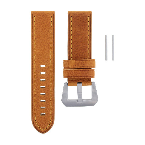 24MM LEATHER WATCH BAND STRAP FOR PAM 44MM PANERAI 90 104 177 112 PAM TAN ORANGE