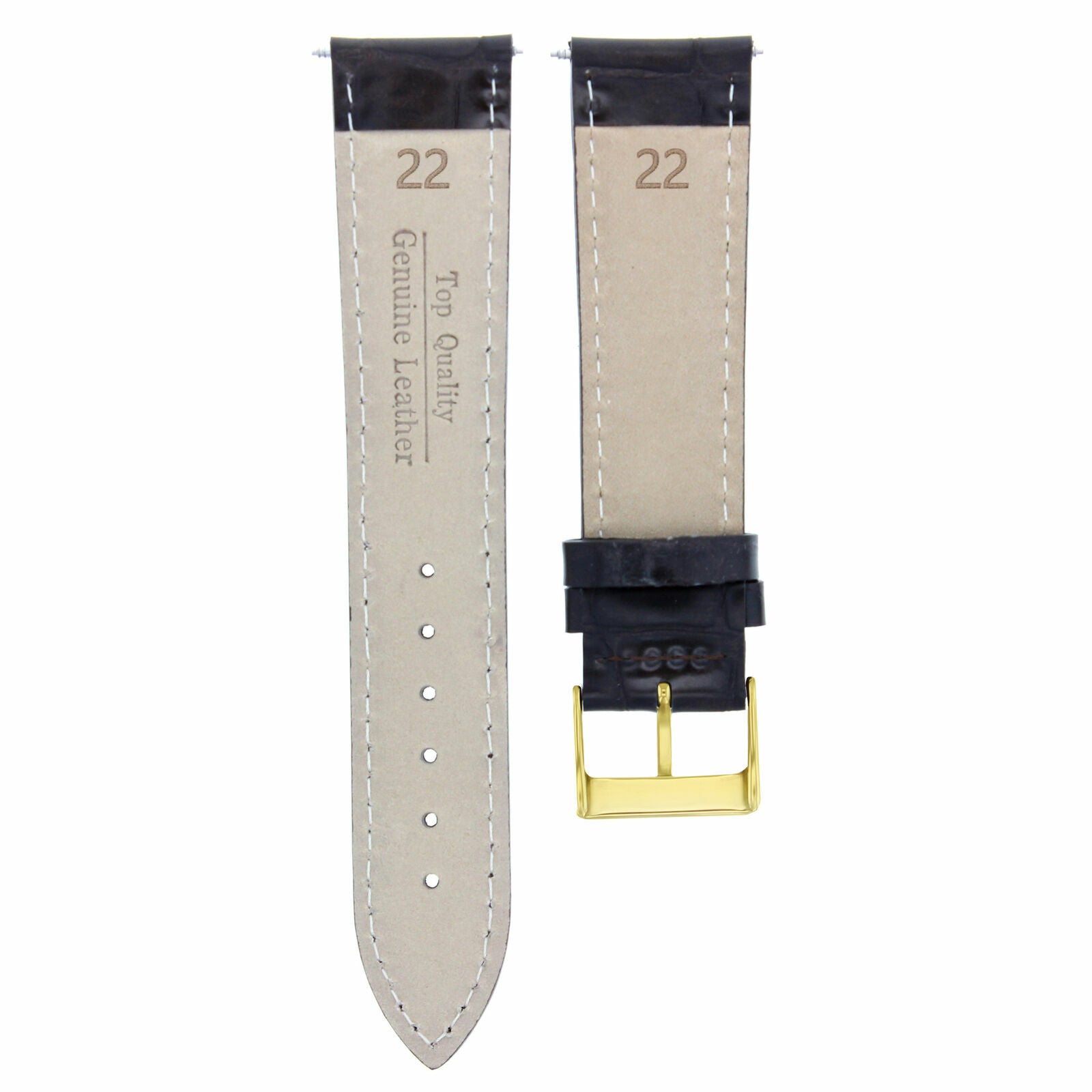 22MM ITALIAN LEATHER WATCH BAND STRAP FOR PANERAI PAM GMT WATCH GOLD BLACK TOP Q