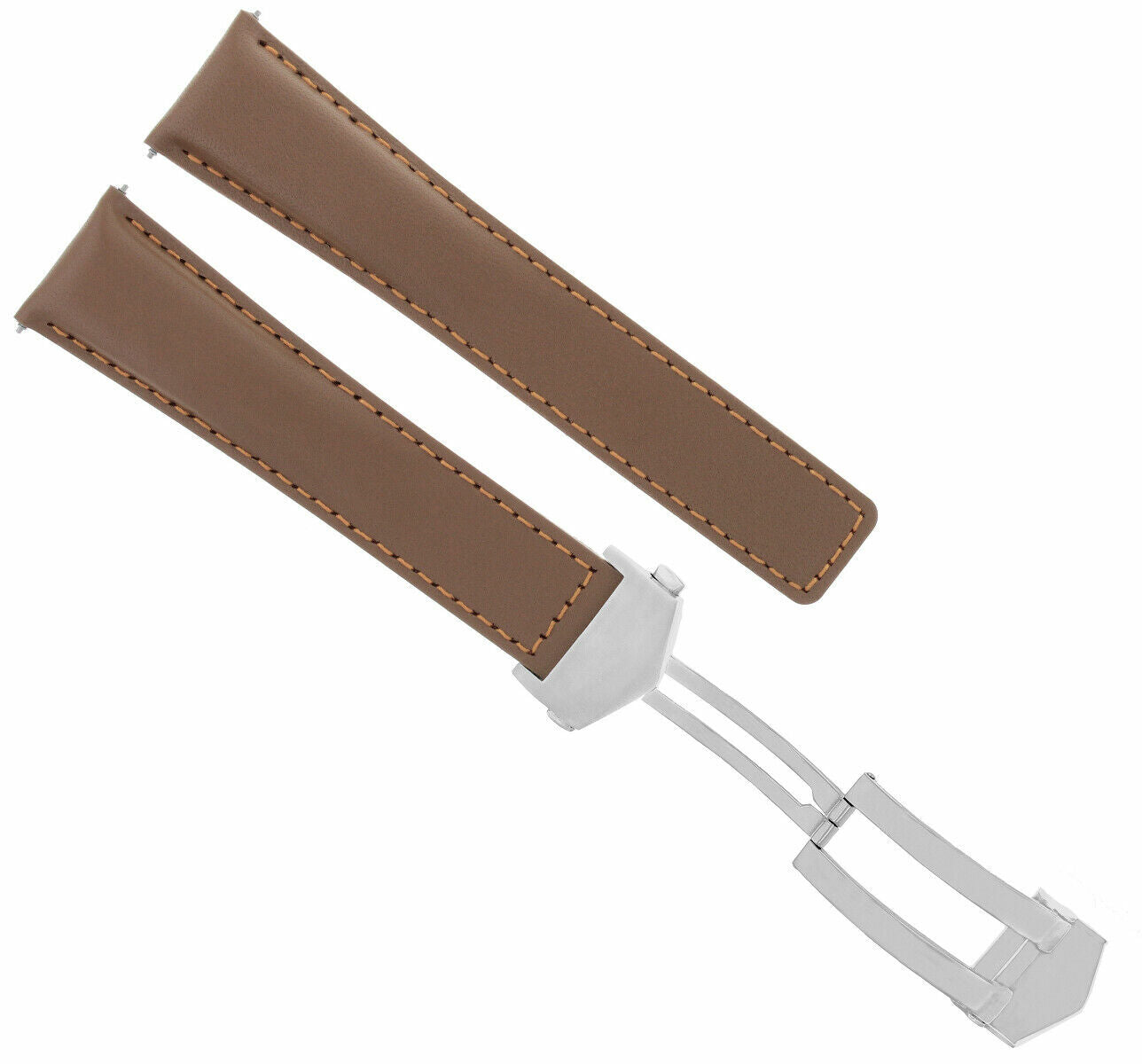 19MM LEATHER BAND SMOOTH STRAP CLASP FOR TAG HEUER CARRERA CALIBRE 16 F1 TAN OS