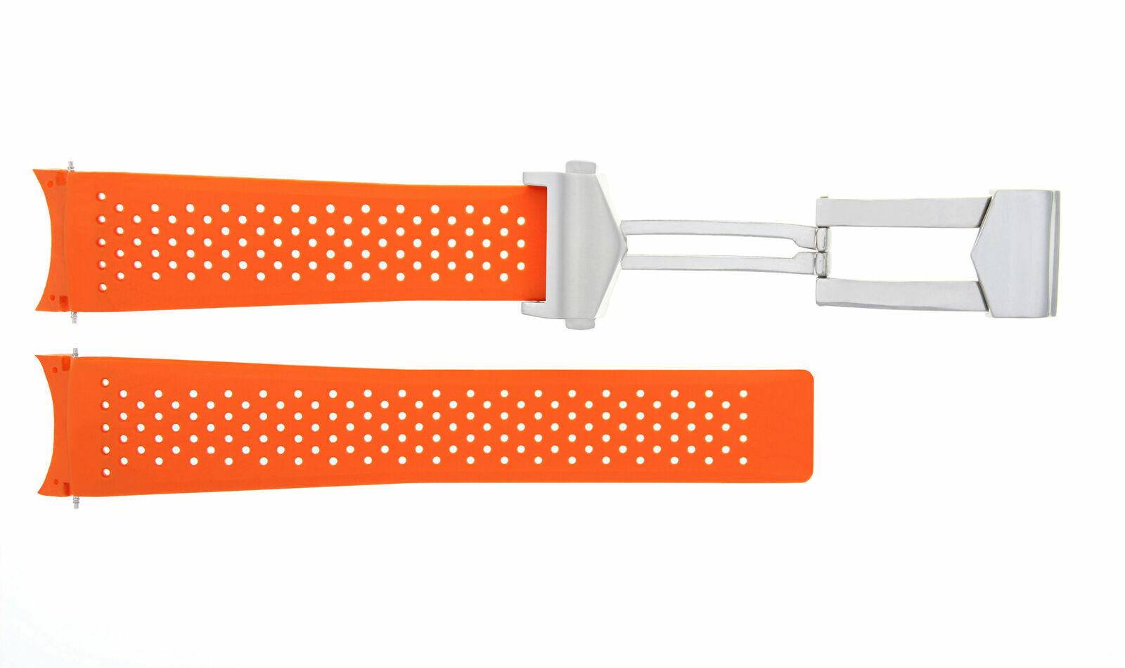 22MM RUBBER STRAP BAND FOR TAG HEUER GRAND CARRERA FT6016  + CLASP ORANGE