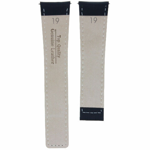 19MM LEATHER WATCH BAND STRAP SMOOTH FOR TAG HEUER CARRERA AQUARACER BLACK OS
