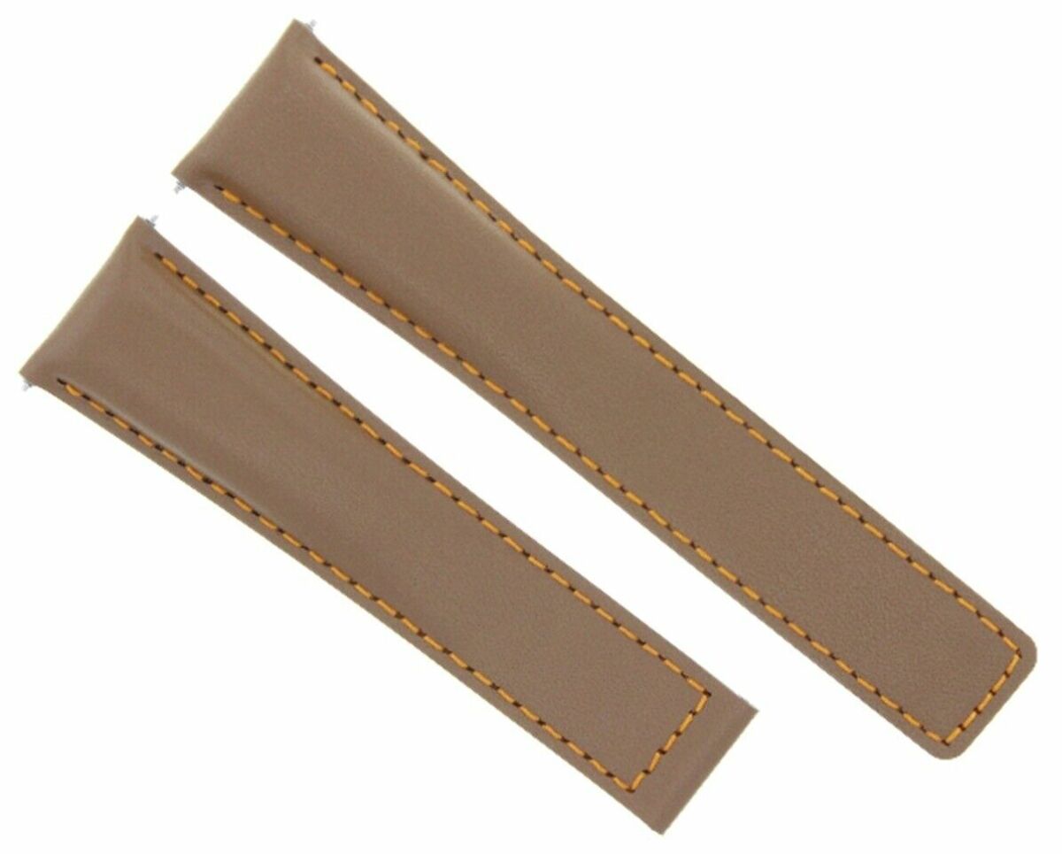 22MM LEATHER BAND STRAP SMOOTH CLASP FOR TAG HEUER CARRERA MONACO TAN ORANGE ST