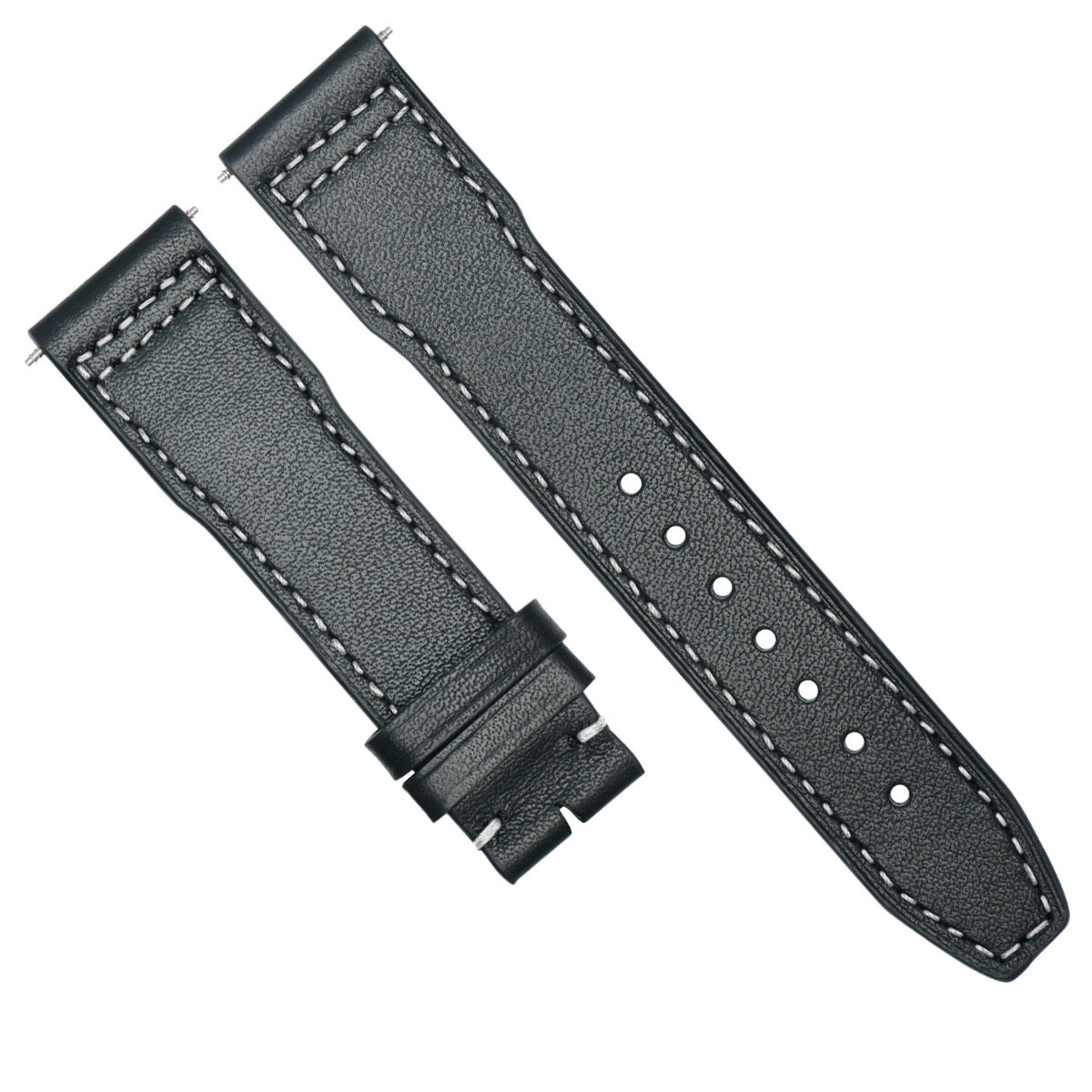 23MM CALF LEATHER STRAP WATCH BAND CLASP FOR IWC PILOT PORTUGUESE WATCH BLACK WS