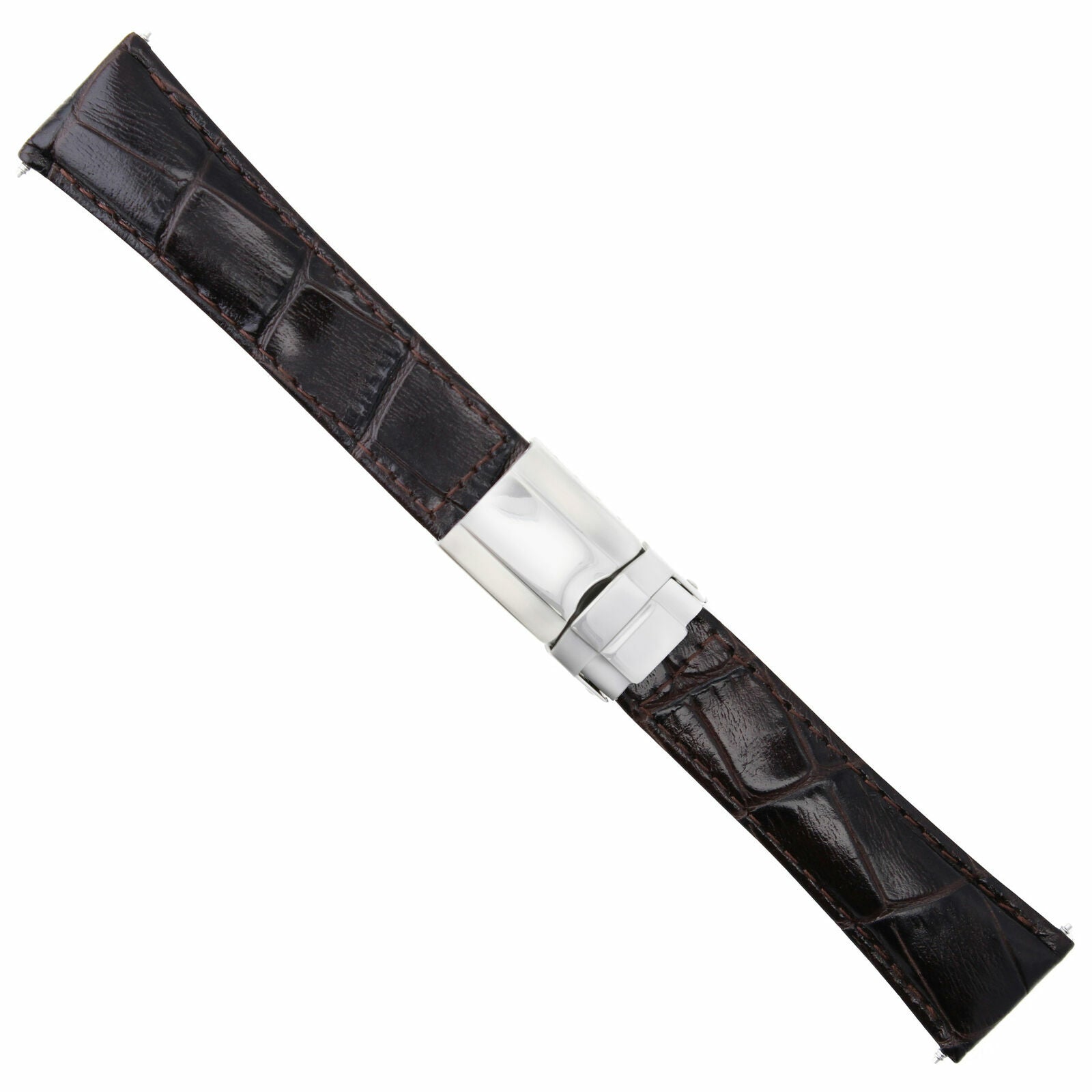 LEATHER BAND STRAP FOR ROLEX DAYTONA WATCH 16518 16520  D/BROWN REGULAR + CLASP