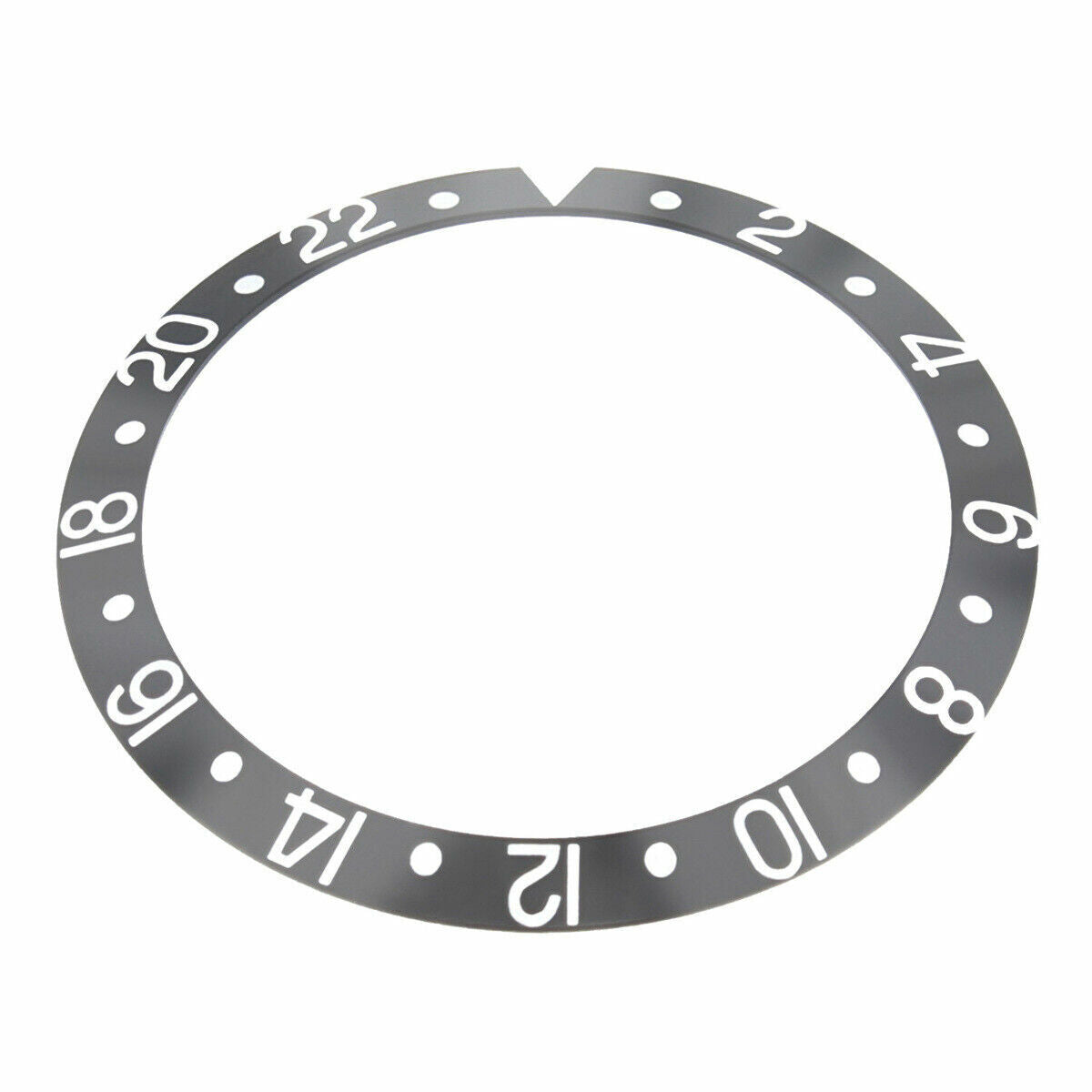 BEZEL INSERT ALUMINUM FOR VINTAGE ROLEX GMT I 1675,16750,16753,16758 GREY SILVER