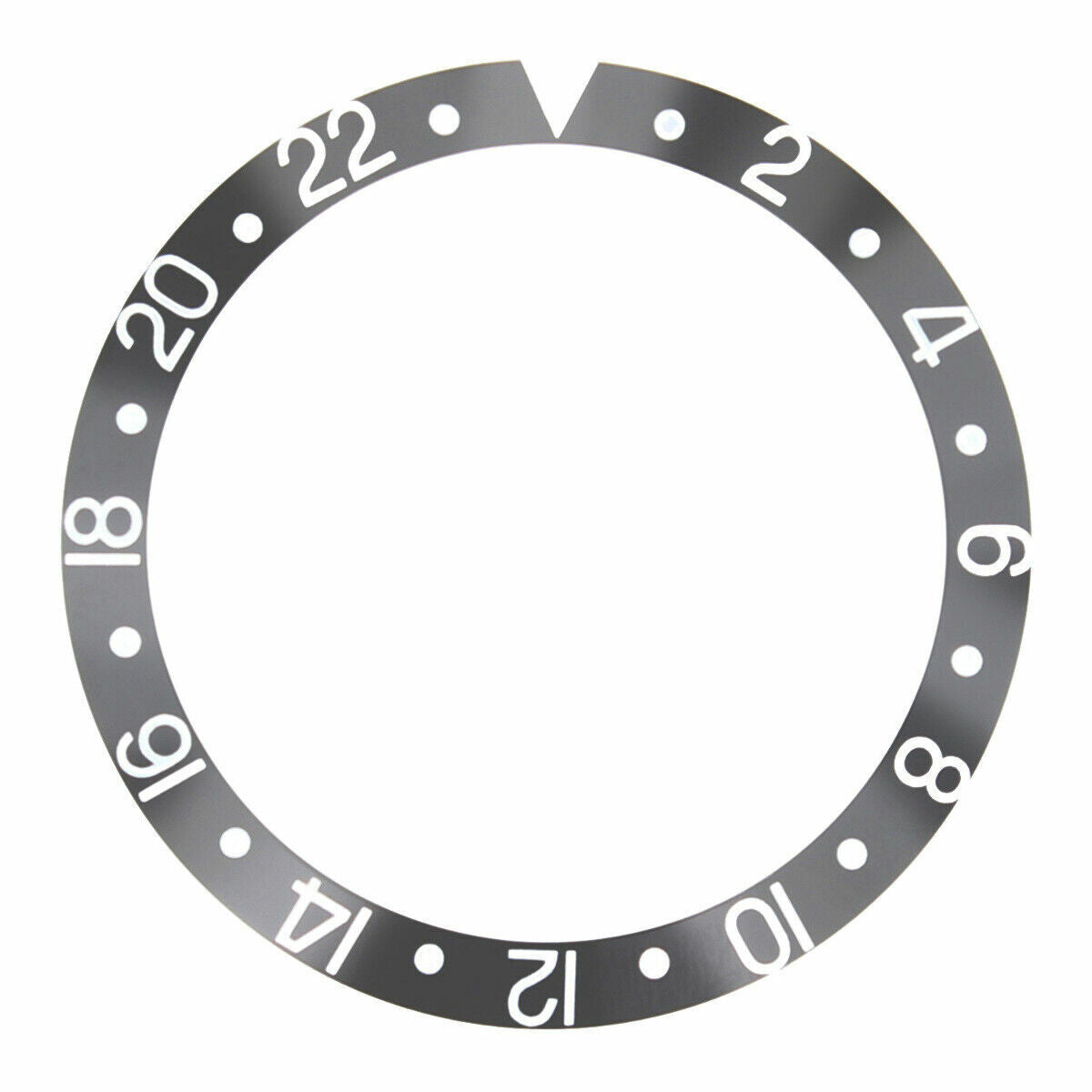 BEZEL INSERT ALUMINUM FOR VINTAGE ROLEX GMT I 1675,16750,16753,16758 GREY SILVER