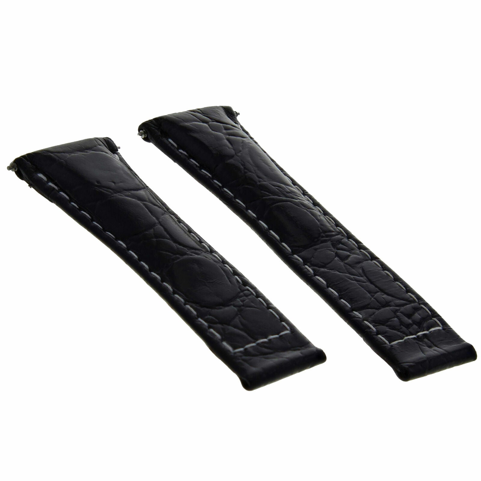 CROC LEATHER WATCH BAND STRAP FOR ROLEX DAYTONA 16519 16520 BLACK WS REGULAR