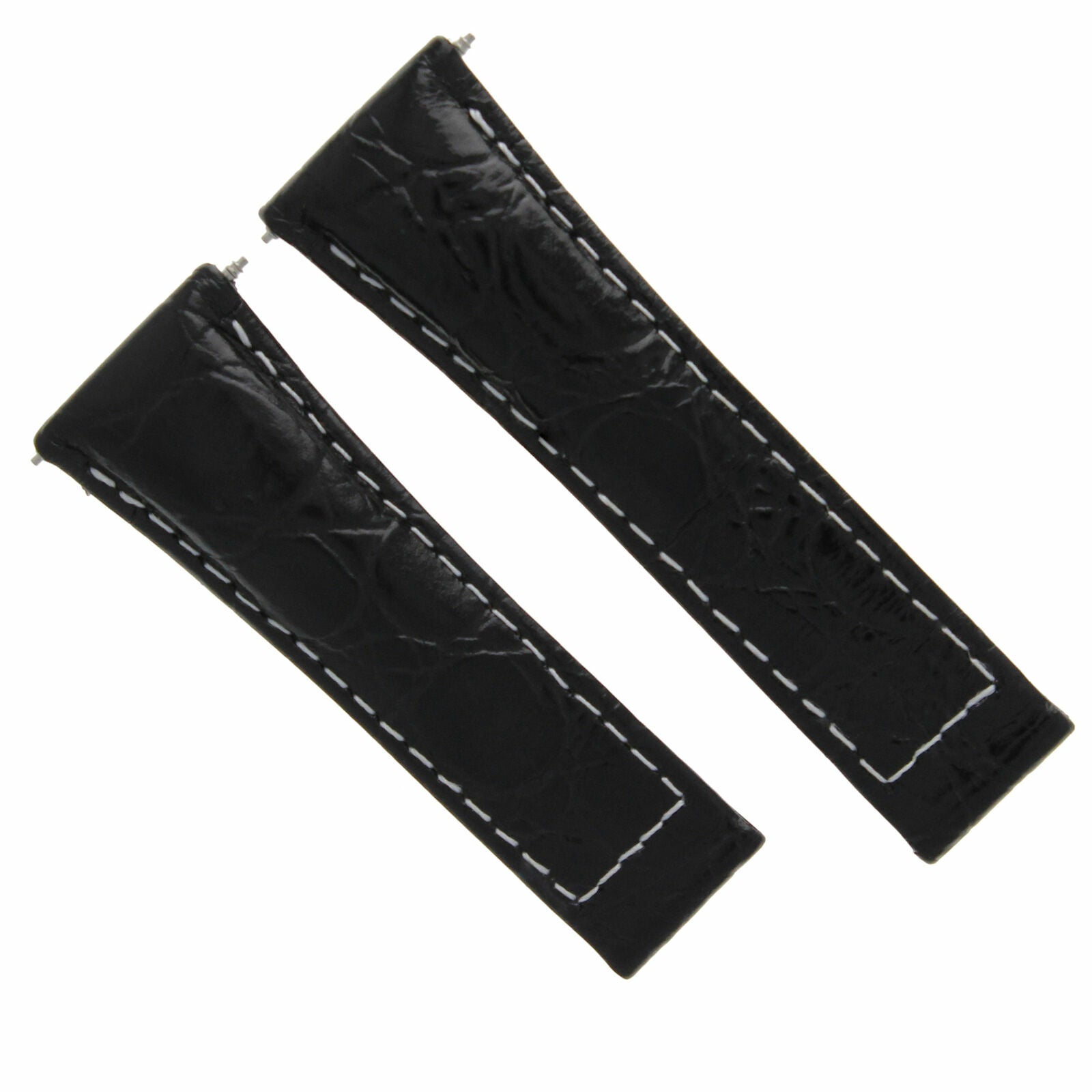 CROC LEATHER WATCH BAND STRAP FOR ROLEX DAYTONA 16519 16520 BLACK WS REGULAR