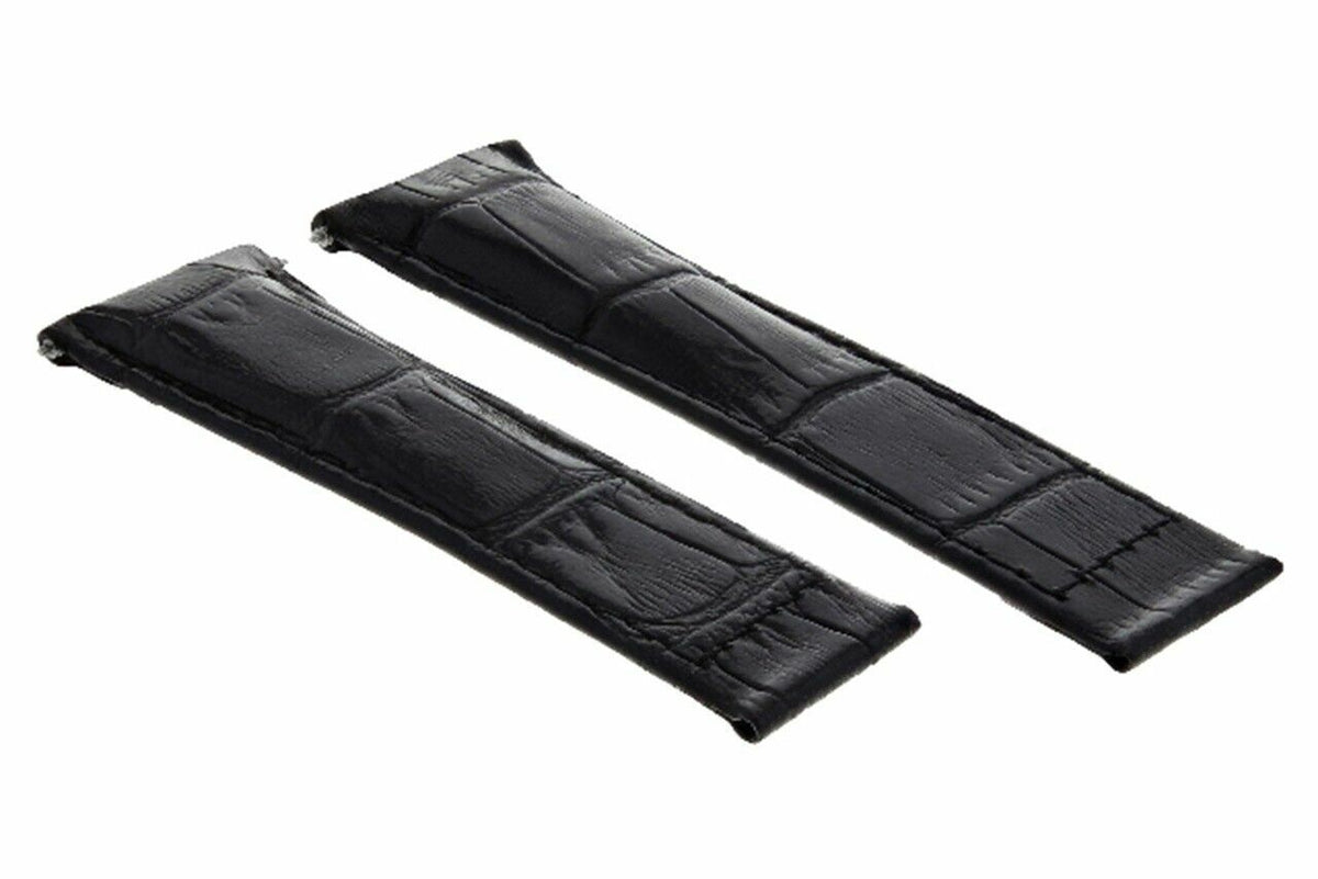 20MM REPLACEMENT LEATHER WATCH BAND STRAP WITH ENDPIECES FOR ROLEX DAYTONA 40MM, Black (Short), view 4