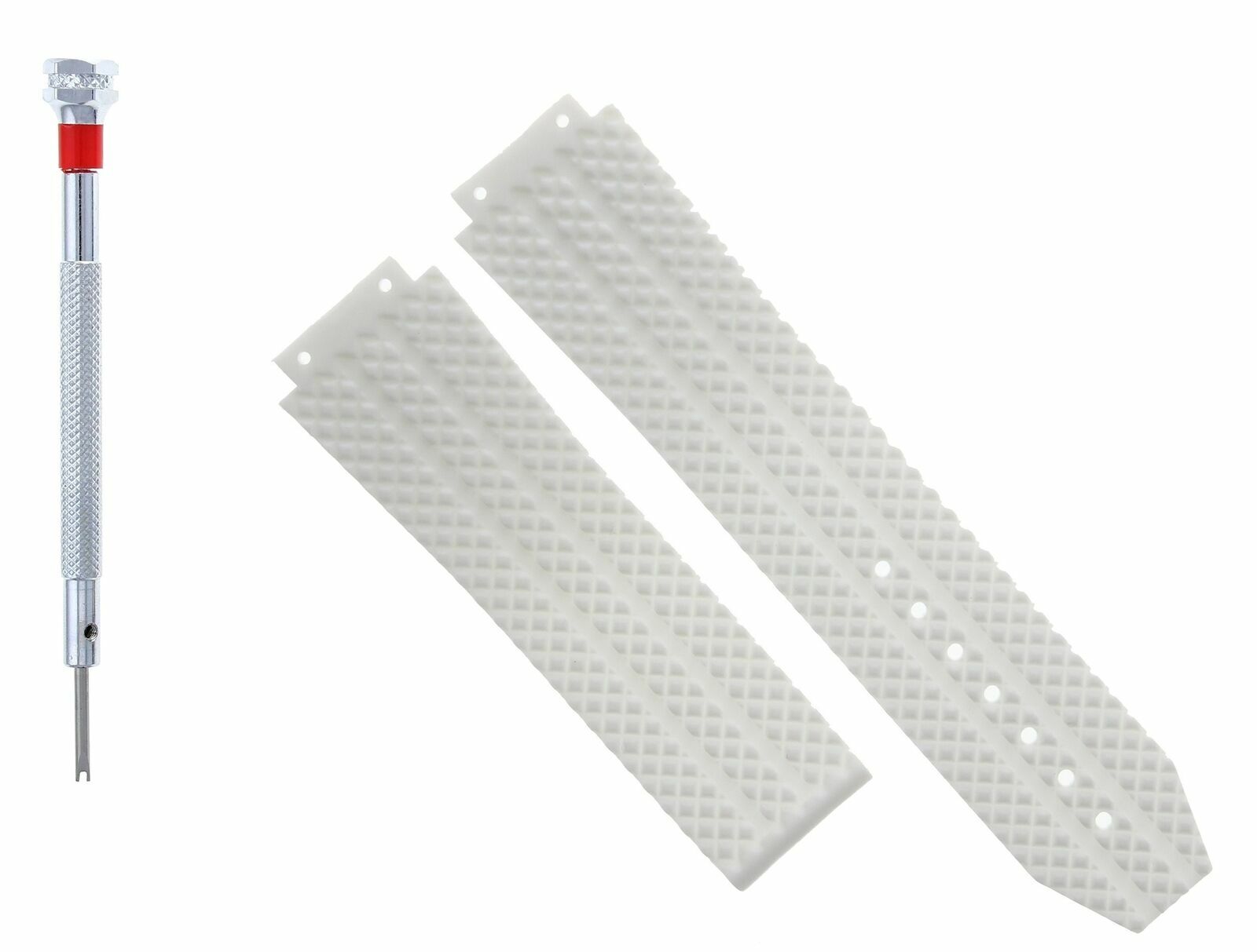 24MM RUBBER WATCH STRAP BAND FOR HUBLOT 44-45MM BIG BANG + SCREWDRIVER WHITE