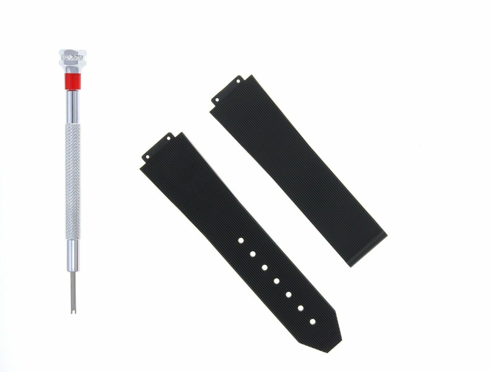 21MM RUBBER WATCH BAND DEPLOYMENT CLASP FOR H 38MM HUBLOT + SCREWDRIVER BLACK