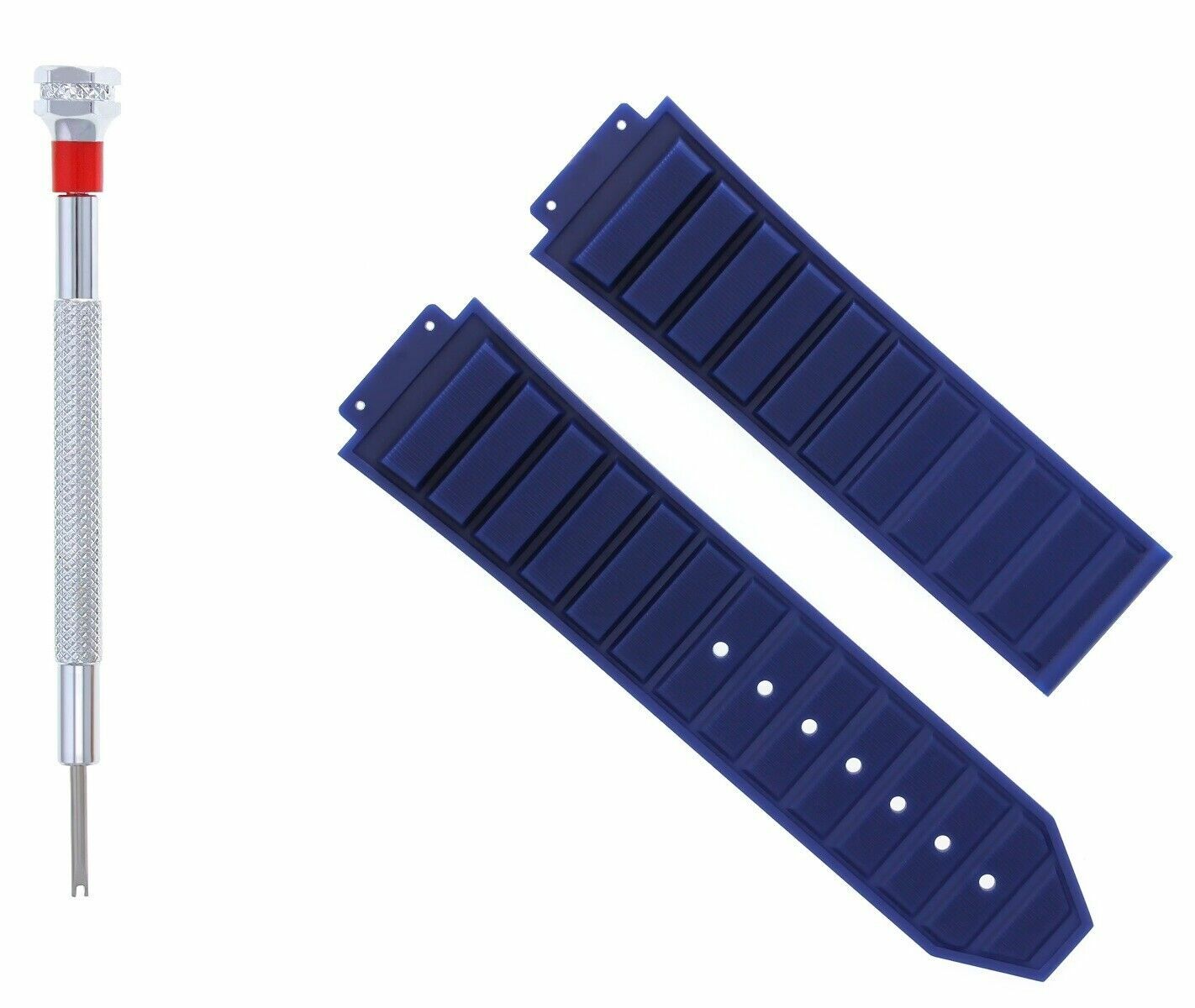 24MM RUBBER WATCH STRAP BAND FOR HUBLOT 44-45MM H BIG BANG + SCREWDRIVER BLUE