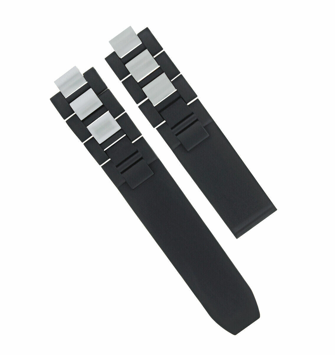 20MM RUBBER SILICONE BAND RUBBER STRAP FOR CARTIER 21 CHRONOSCAPH WATCH BLACK