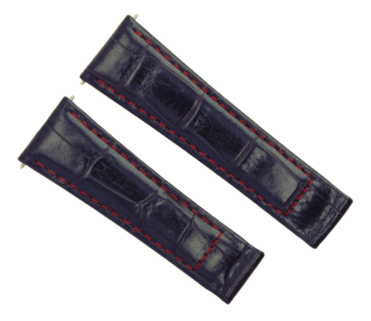 20MM LEATHER WATCH BAND STRAP FITS ALL ROLEX DAYTONA MODEL SHORT-MEDIUM ENDPIECE, Black Red Stitching (Regular)