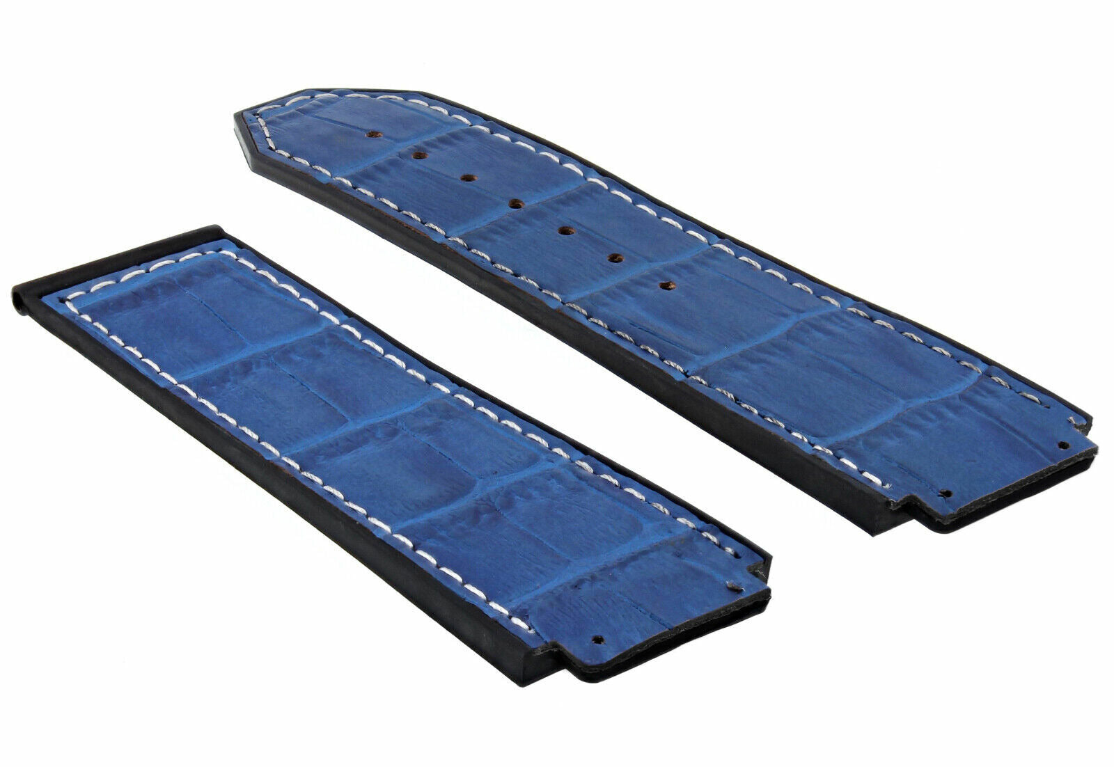 24MM ALLIGATOR LEATHER BAND STRAP FOR 44MM-45MM HUBLOT BIG BANG BLUE WS +DRIVER