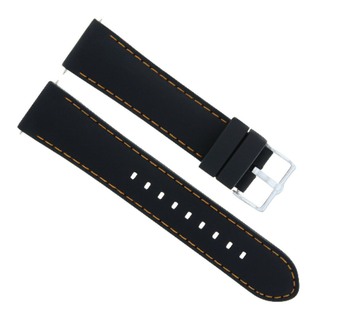 20MM RUBBER BAND STRAP FOR TAG HEUER CARRERA MONACO CALIBRE FORMULA BLACK ORANGE