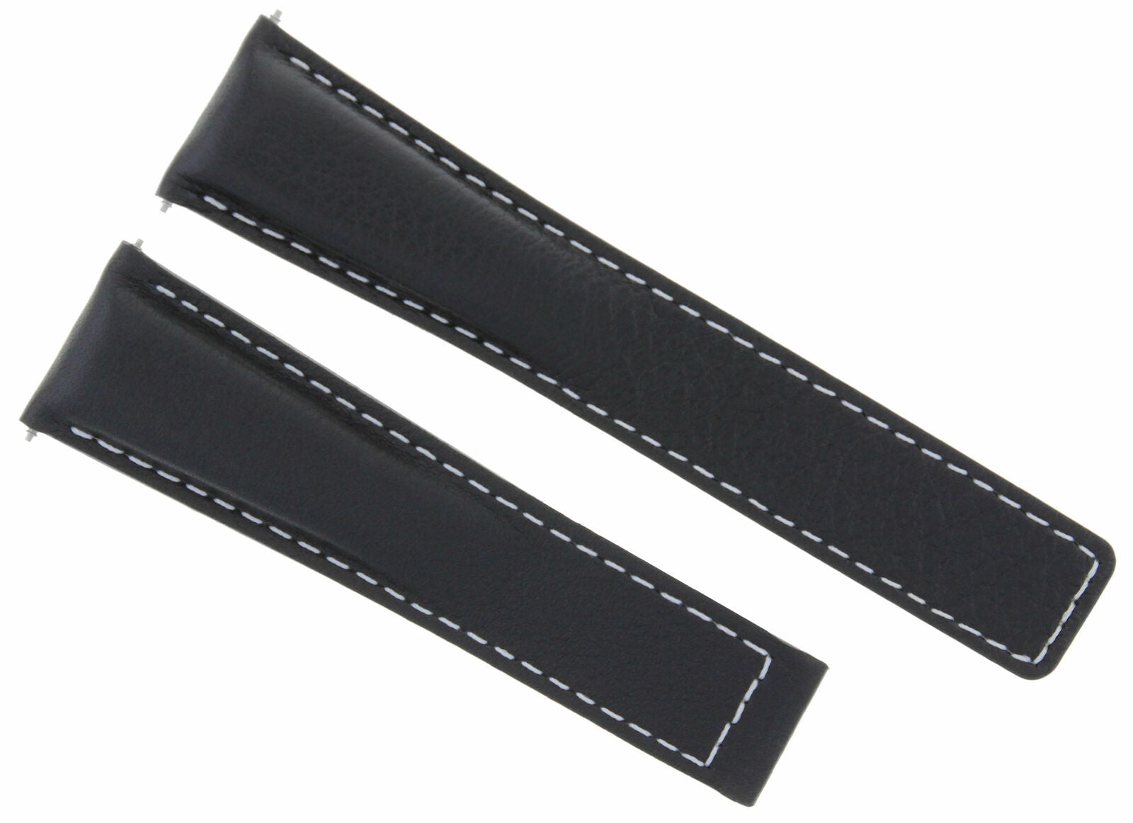 LEATHER BAND STRAP FOR DEPLOYMENT CLASP 22/18 TAG HEUER MONACO BLACK WS PLAIN