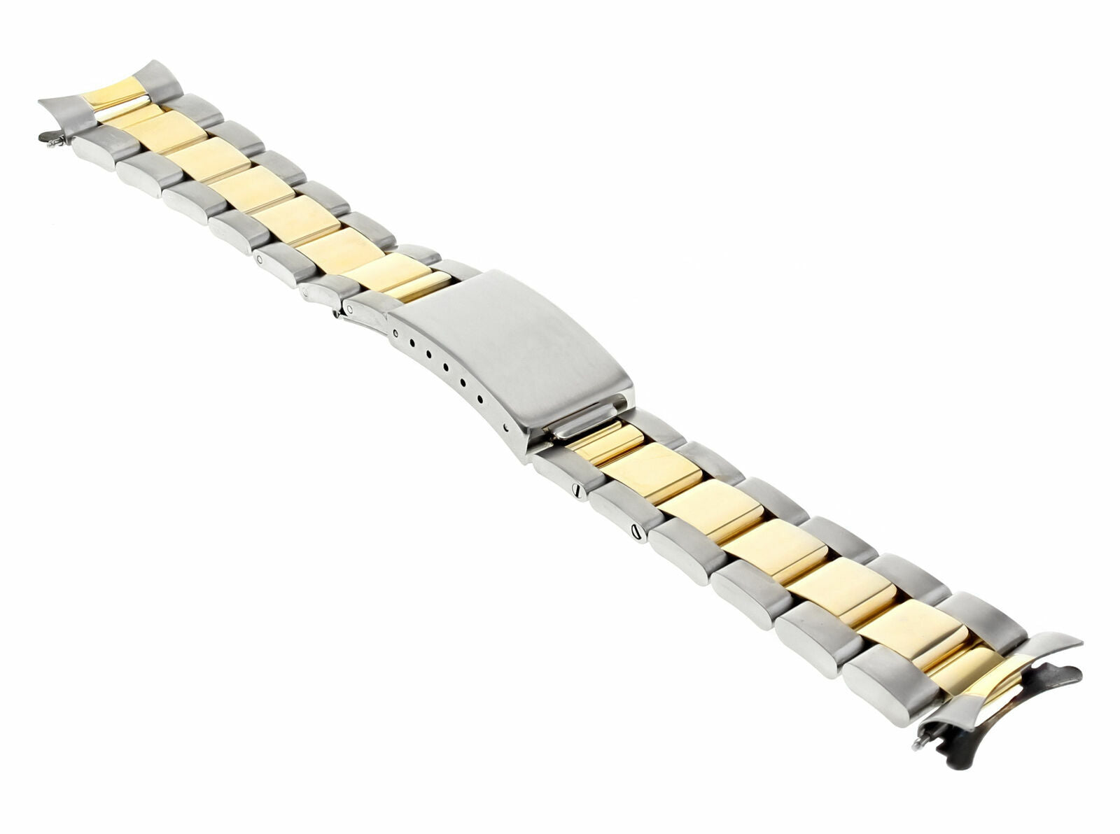 OYSTER WATCH BAND FOR ROLEX DATE AIRKING 5500 14000 14010 GOLD/SS TWO TONE 19MM