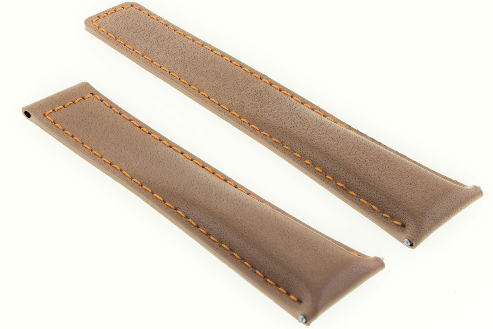 19MM LEATHER WATCH STRAP BAND DEPLOYMENT CLASP FOR TAG HEUER CARRERA TAN ORANGE