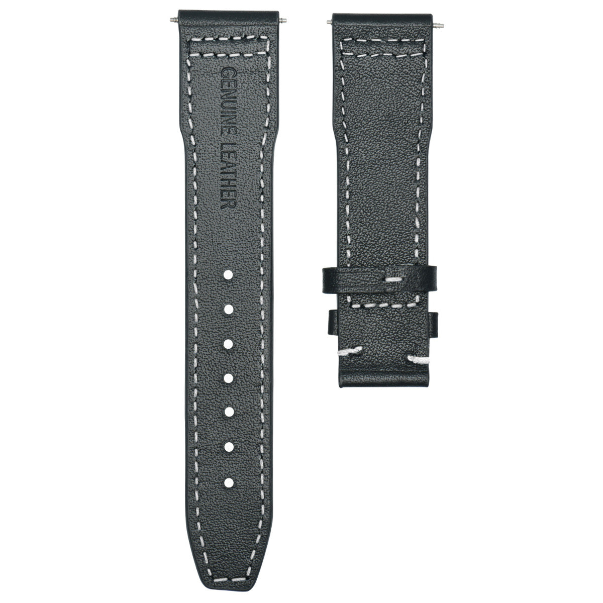 22MM CALF LEATHER WATCH STRAP BAND DEPLOYMENT CLASP FOR IWC WATCH PILOT BLACK WS