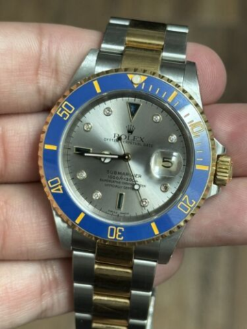BEZEL INSERT CERAMIC FOR ROLEX SUBMARINER SAPPHIRE 16808, 16613 ENGRAVED BLUE GF