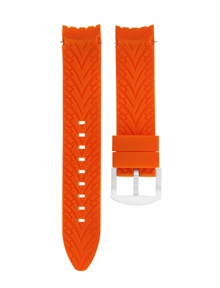 RUBBER WATCH BAND STRAP 22MM FOR TAG HEUER CARRERA MONACO CALIBRE 17 ORANGE