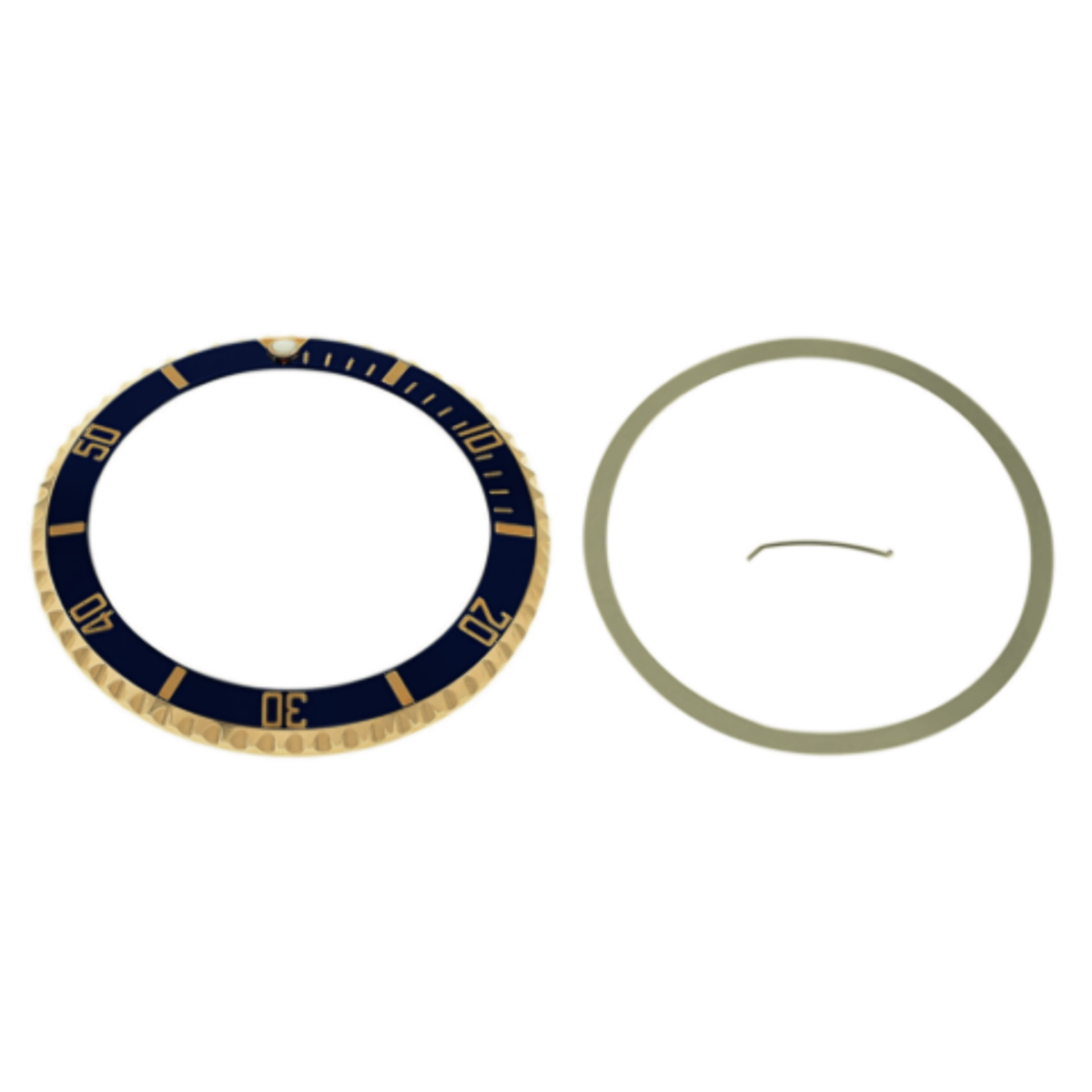 BEZEL & INSERT FOR ROLEX SUBMARINER SERTI 18K 16613 REAL GOLD BLUE GOLD FONT