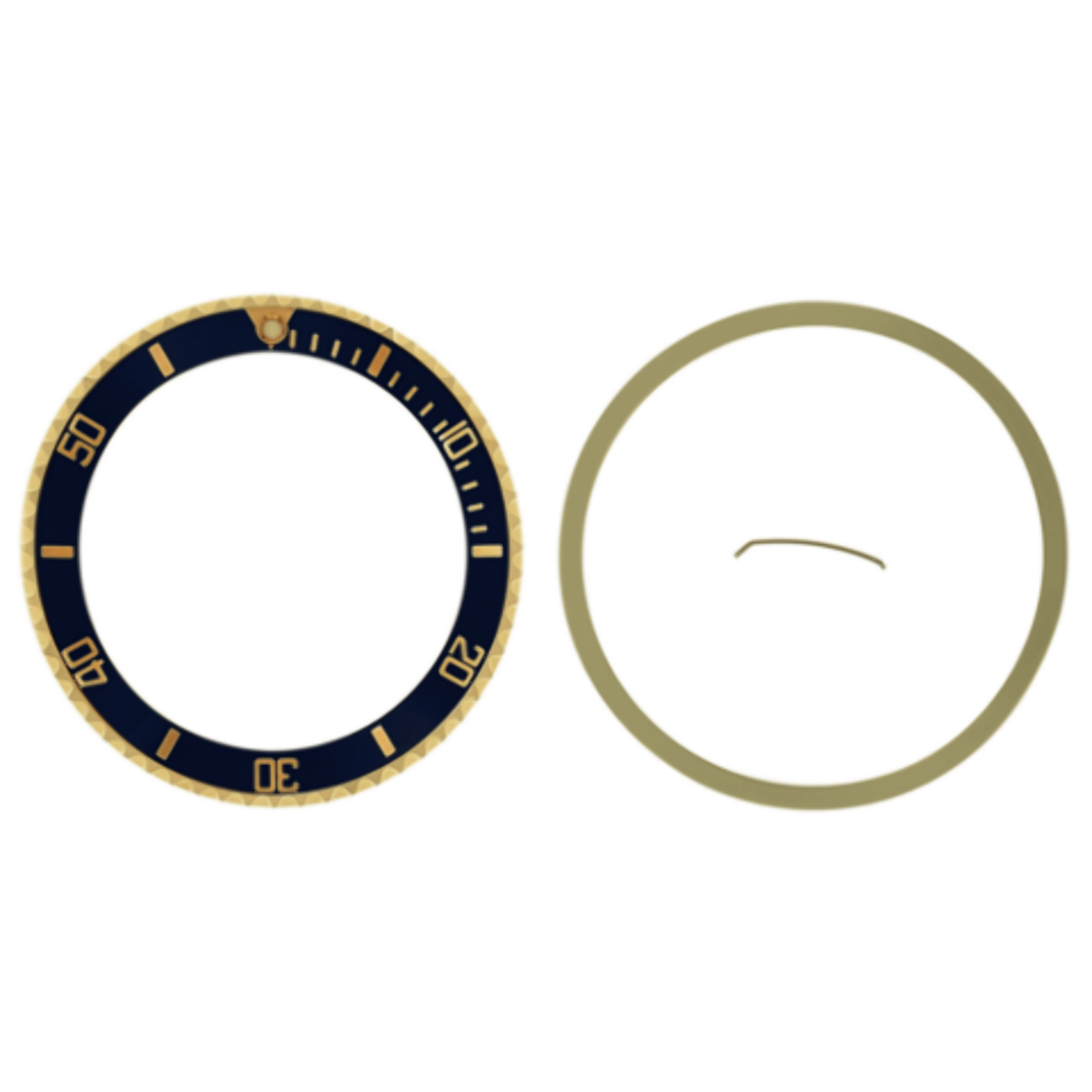 BEZEL & INSERT FOR ROLEX SUBMARINER SERTI 18K 16613 REAL GOLD BLUE GOLD FONT