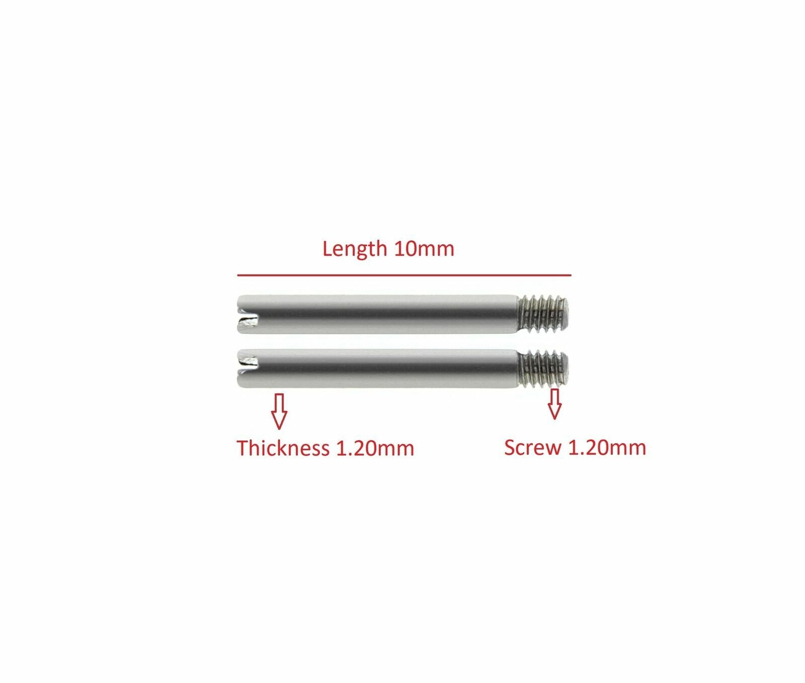 2 - 9.90MM SCREW FOR 13MM LUG LADY ROLEX JUBILEE WATCH BAND LINK STAINLESS STEEL