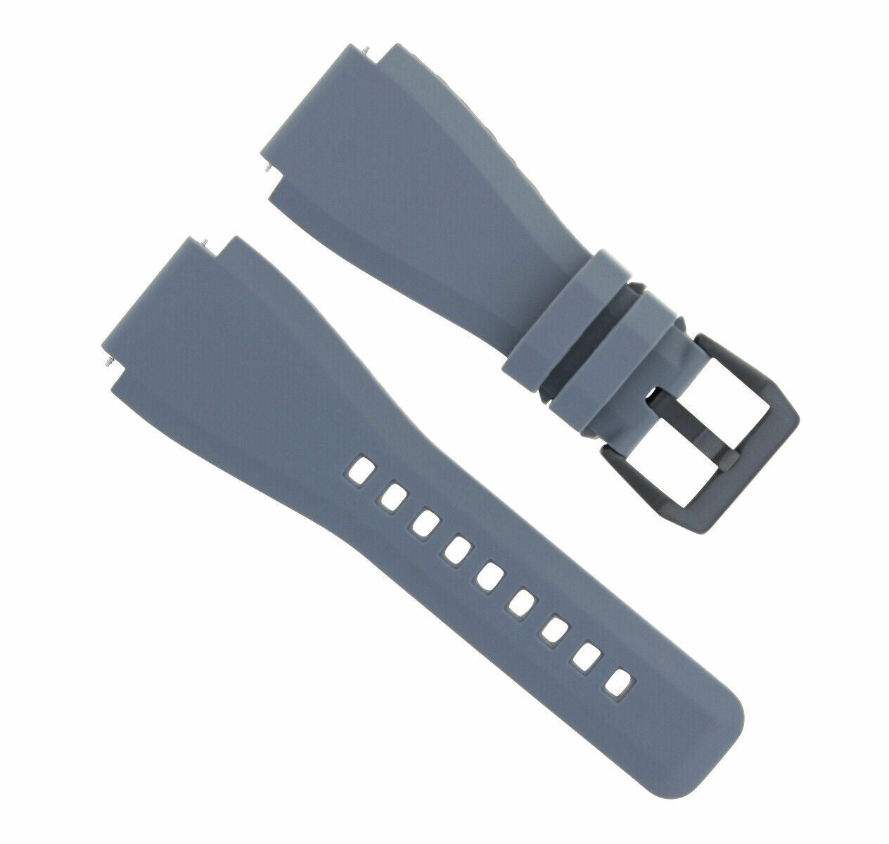 24MM SILICONE RUBBER WATCH BAND STRAP FOR BELL ROSS BR-01-BR-03 WATCH GREY BLACK