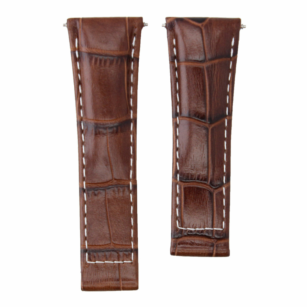 20MM LEATHER WATCH BAND STRAP FOR ALL ROLEX DAYTONA PRESIDENT SHORT,REGULAR,LONG, Dark Brown white st (Long), view 4