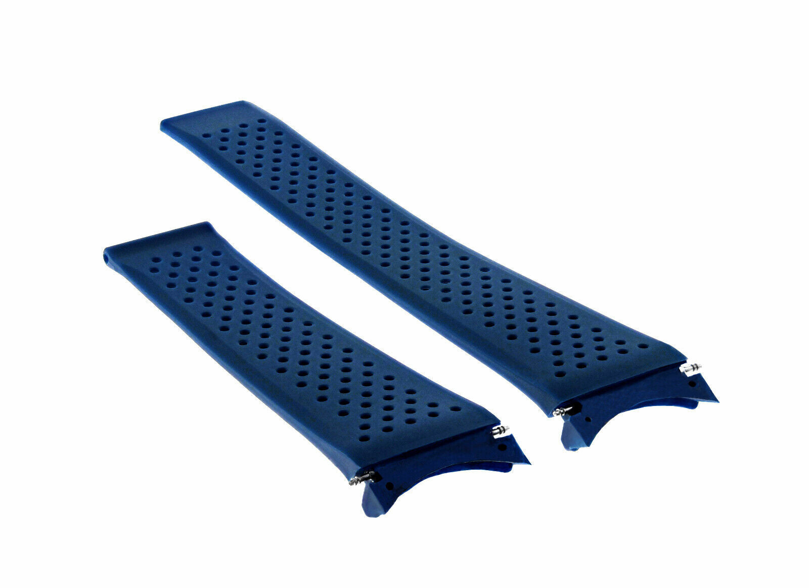 22MM RUBBER STRAP BAND DEPLOYMENT CLASP FOR TAG HEUER GRAND CARRERA WATCH BLUE