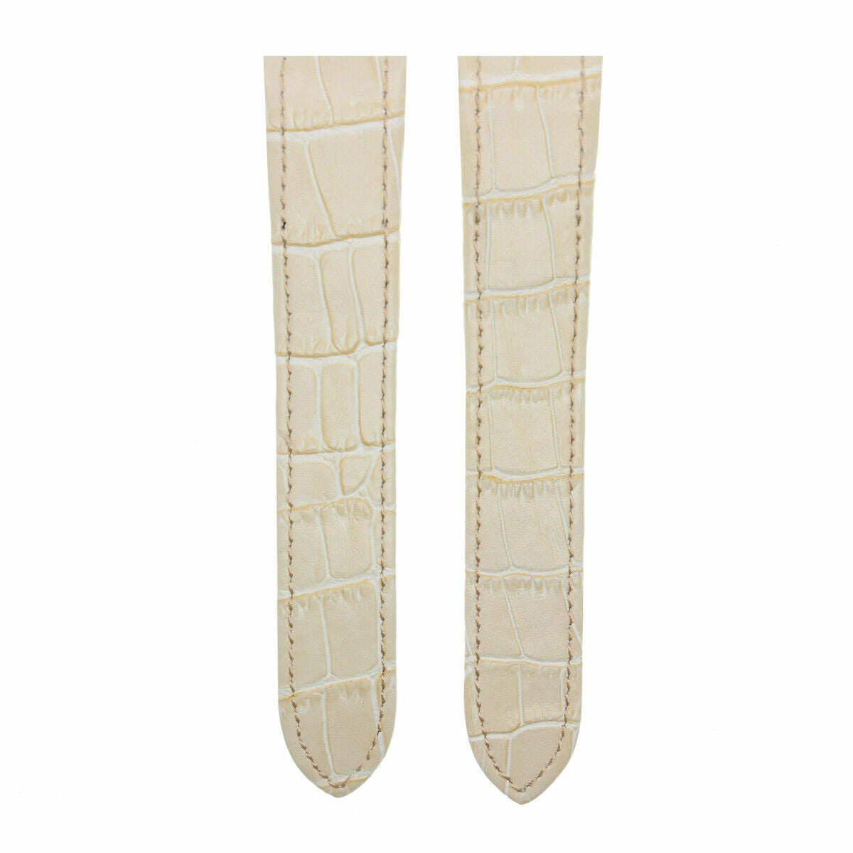 24.5MM LEATHER BAND STRAP ALLIGATOR GRAIN FIT CARTIER SANTOS 100 XL CHRONO BEIGE