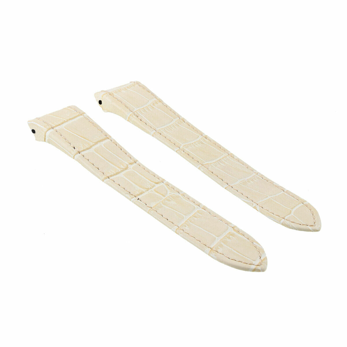 24.5MM LEATHER BAND STRAP ALLIGATOR GRAIN FIT CARTIER SANTOS 100 XL CHRONO BEIGE