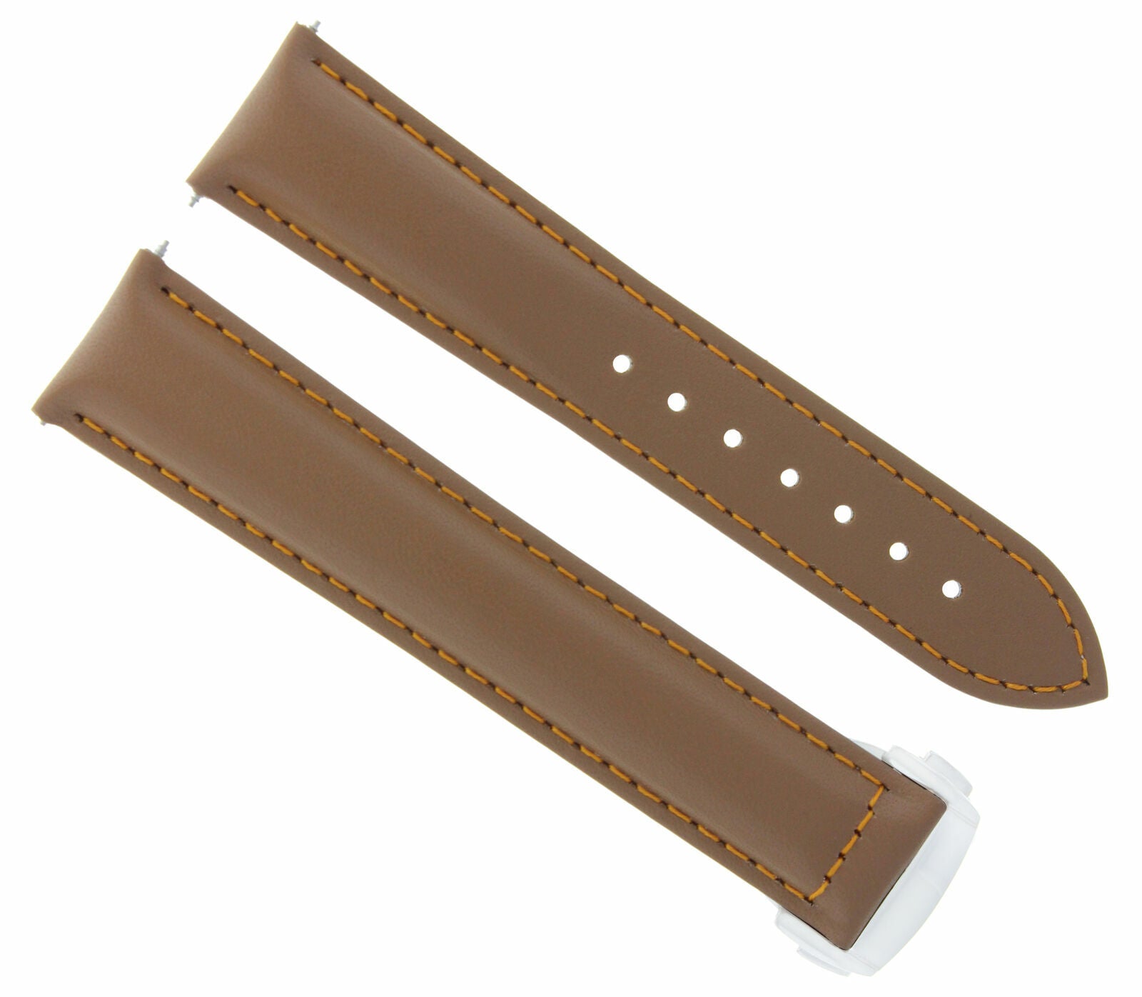 20MM LEATHER STRAP FOR OMEGA SEAMASTER PLANET DEPLOYMENT CLASP BUCKLEL/BROWN OS