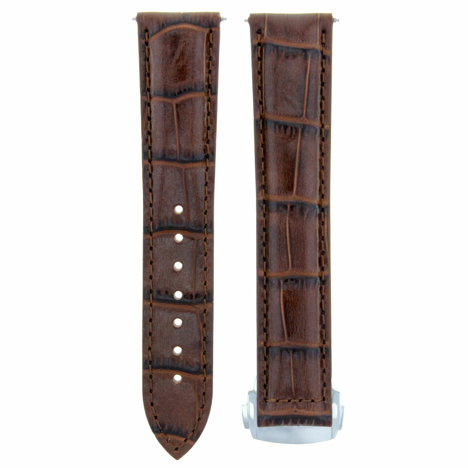 22/18MM LEATHER STRAP DEPLOYMENT CLASP FOR OMEGA SPEEDMASTER 57 MOON L/BROWN