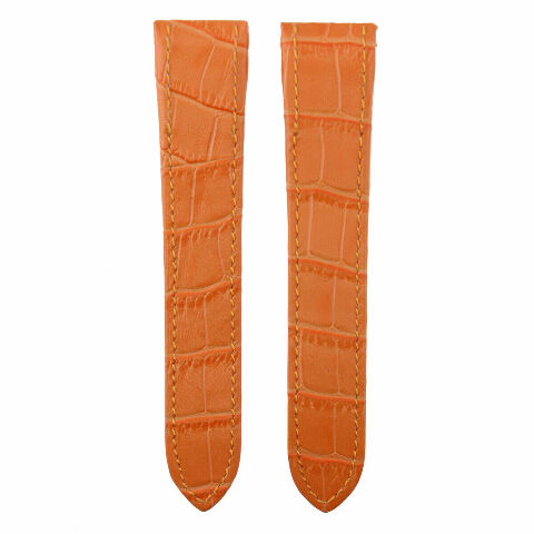 23MM LEATHER STRAP ALLIGATOR GRAIN FOR 38MM CARTIER SANTOS 100 W200728G ORANGE