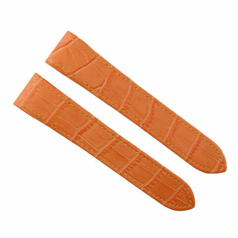 23MM LEATHER STRAP ALLIGATOR GRAIN FOR 38MM CARTIER SANTOS 100 W200728G ORANGE