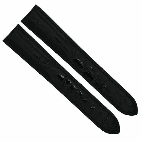 20/18MM LEATHER WATCH BAND STRAP FIT FOR CARTIER TANK RONDE SOLO WATCH BLACK