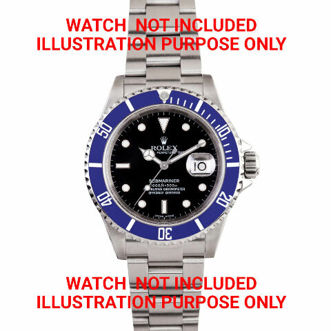 INSTALLED BEZEL + INSERT FOR ROLEX SUBMARINER SAPPAIRE 16610LV 16800 16808 BLUE