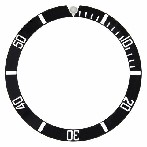 BEZEL INSERT FOR SEIKO SKX031 SKX033 J+K 7S26-0040 - 100M WATCH BLACK