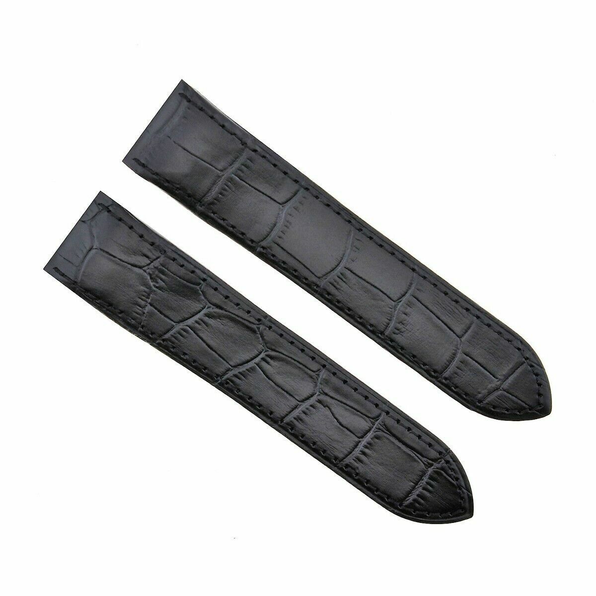 20MM REPLACEMENT LEATHER STRAP BAND FOR 32MM CARTIER SANTOS 100 2878 MEDIUM BLAK